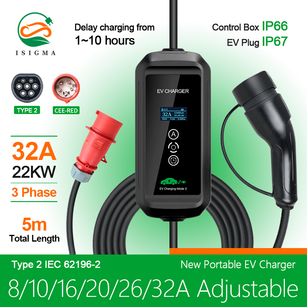EV Charger 22kw 3 Phase Type 2 - огляд і ціна Ev Charger Type 2 22Kw 32A 3 Phase