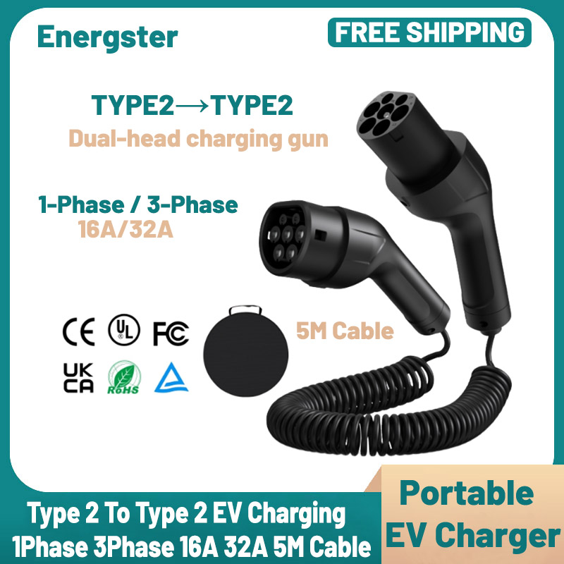 Type 2 To Type 2 Portable EV C - огляд і ціна Ev Charger Type 2 22Kw 32A 3 Phase