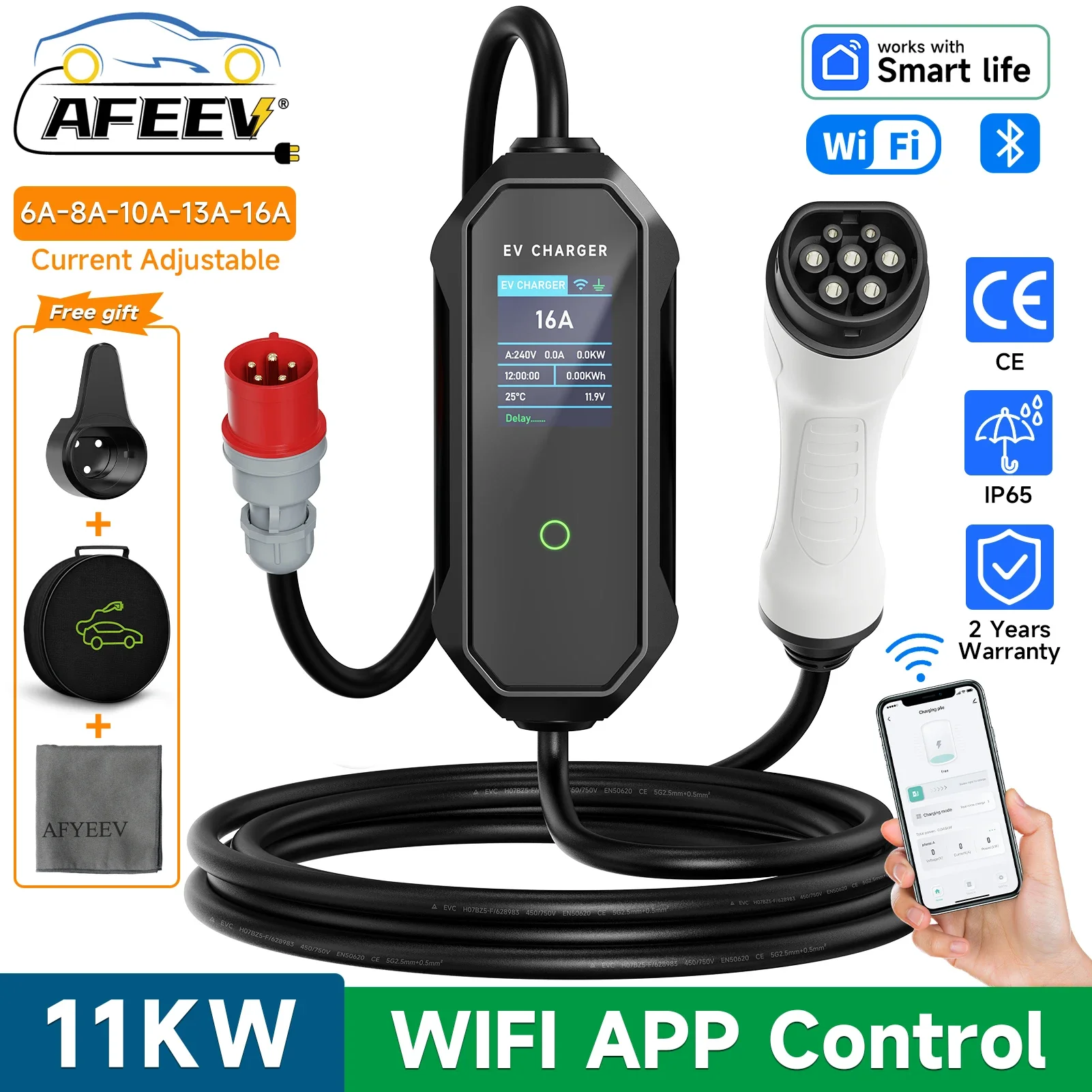 AFEEV Type 2 Portable EV Charg - огляд і ціна Type 2 Portable Ev Charger 11Kw Cee